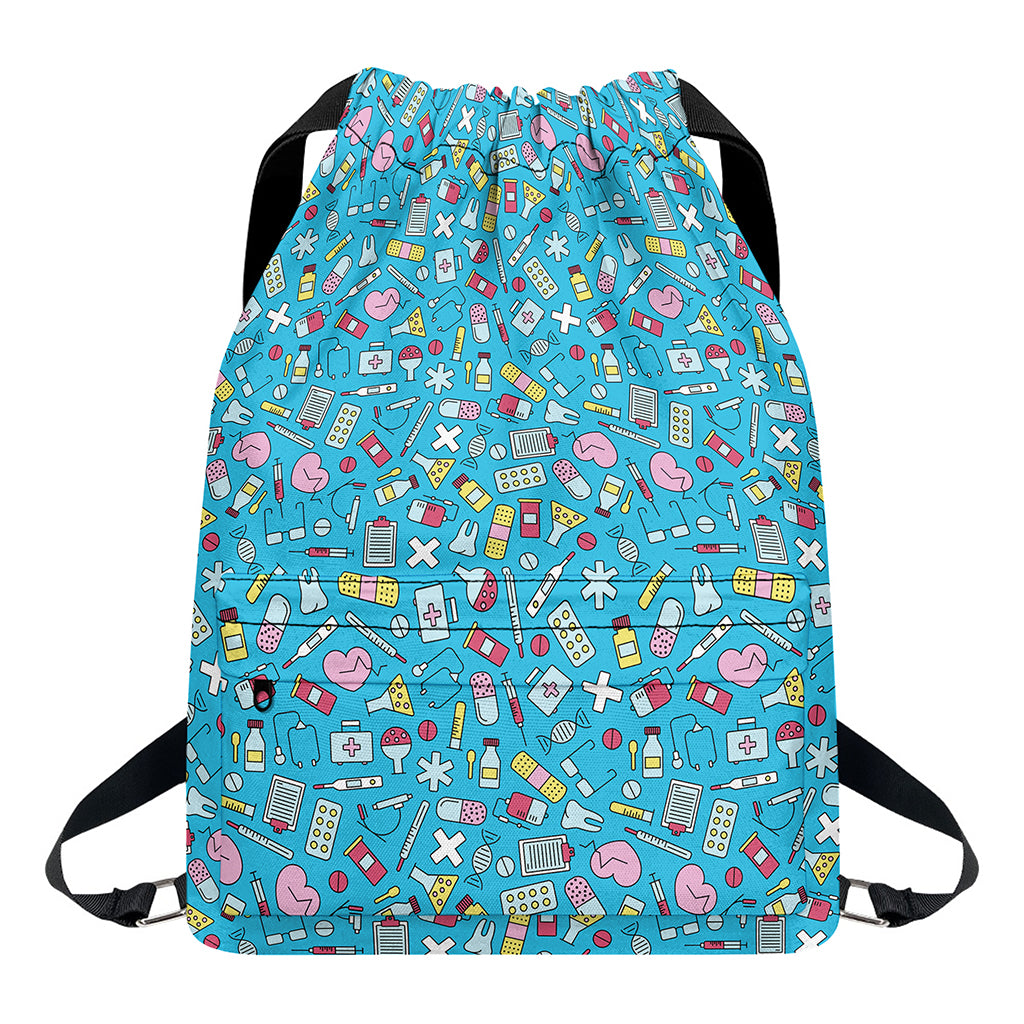 Cute Medical Pattern Print Drawstring Backpack