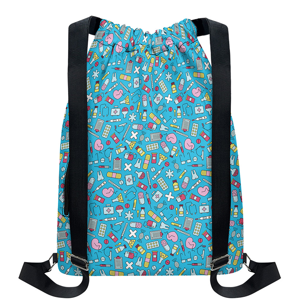 Cute Medical Pattern Print Drawstring Backpack