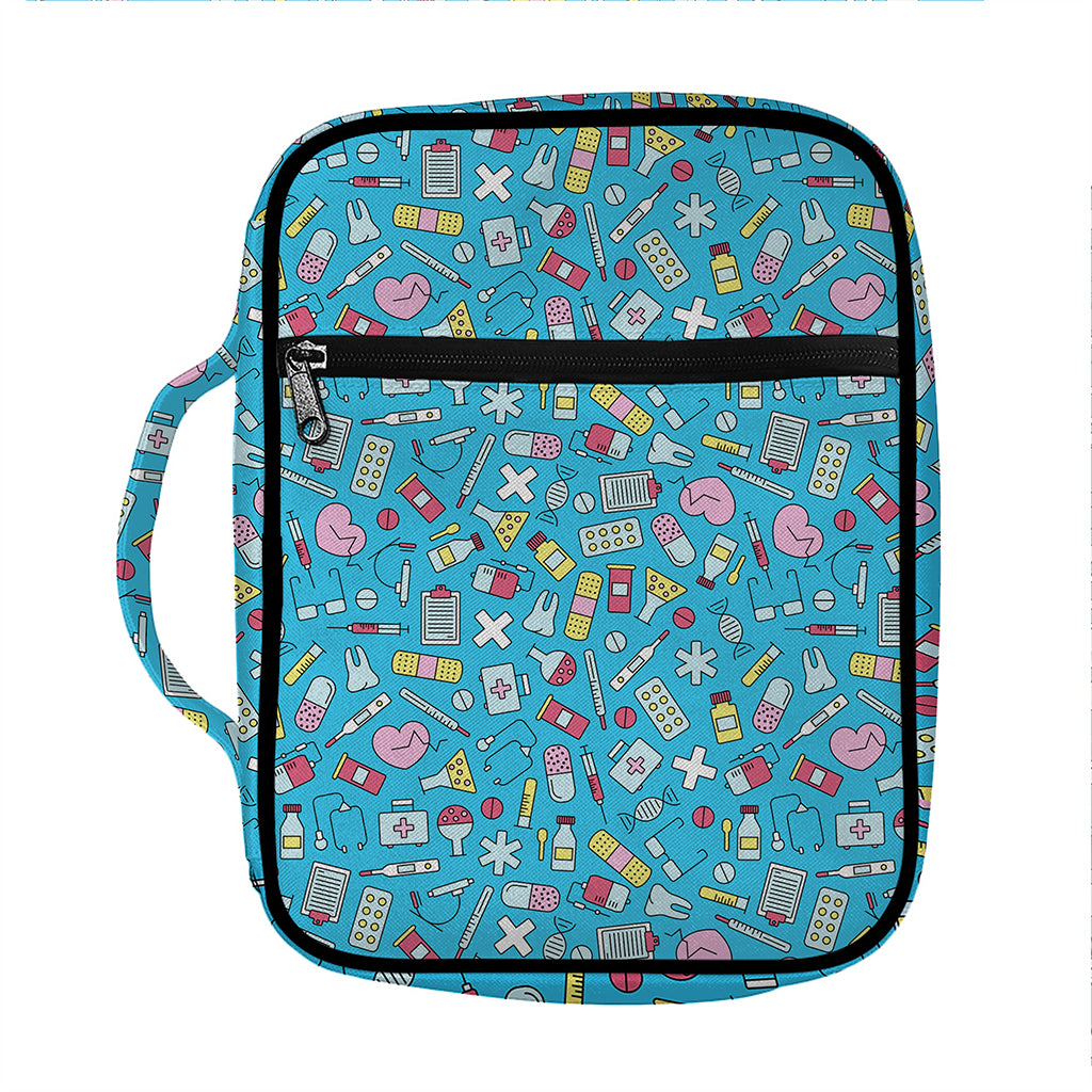 Cute Medical Pattern Print Front Pocket Bible Bag