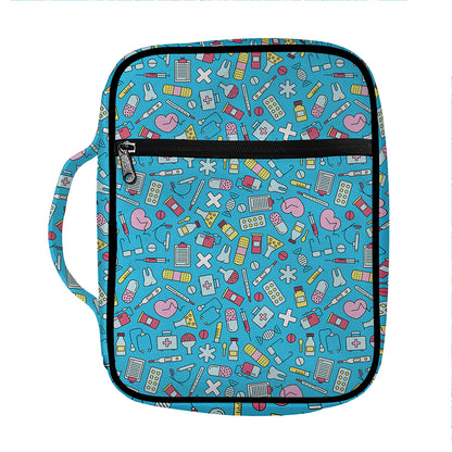 Cute Medical Pattern Print Front Pocket Bible Bag