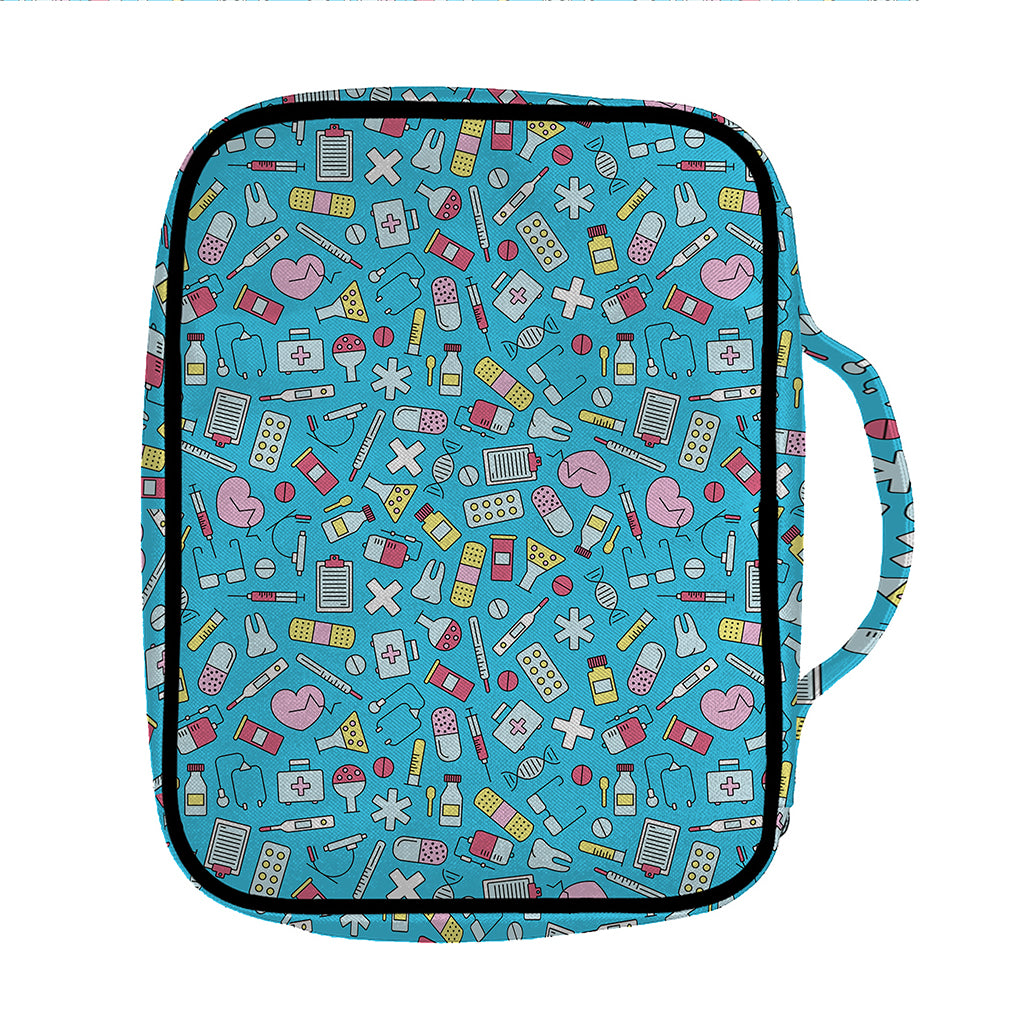 Cute Medical Pattern Print Front Pocket Bible Bag