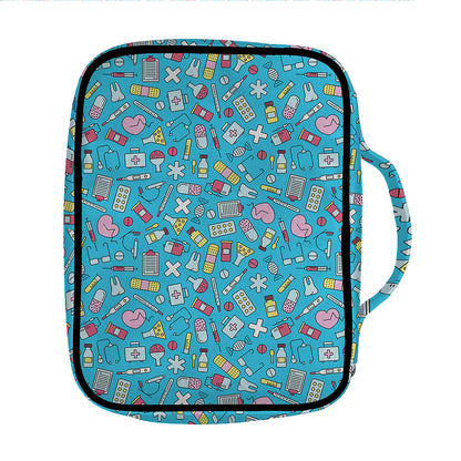 Cute Medical Pattern Print Front Pocket Bible Bag