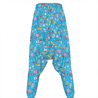Cute Medical Pattern Print Hammer Pants