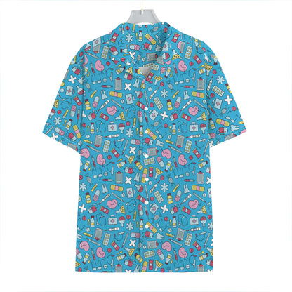 Cute Medical Pattern Print Hawaiian Shirt