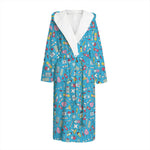 Cute Medical Pattern Print Hooded Bathrobe