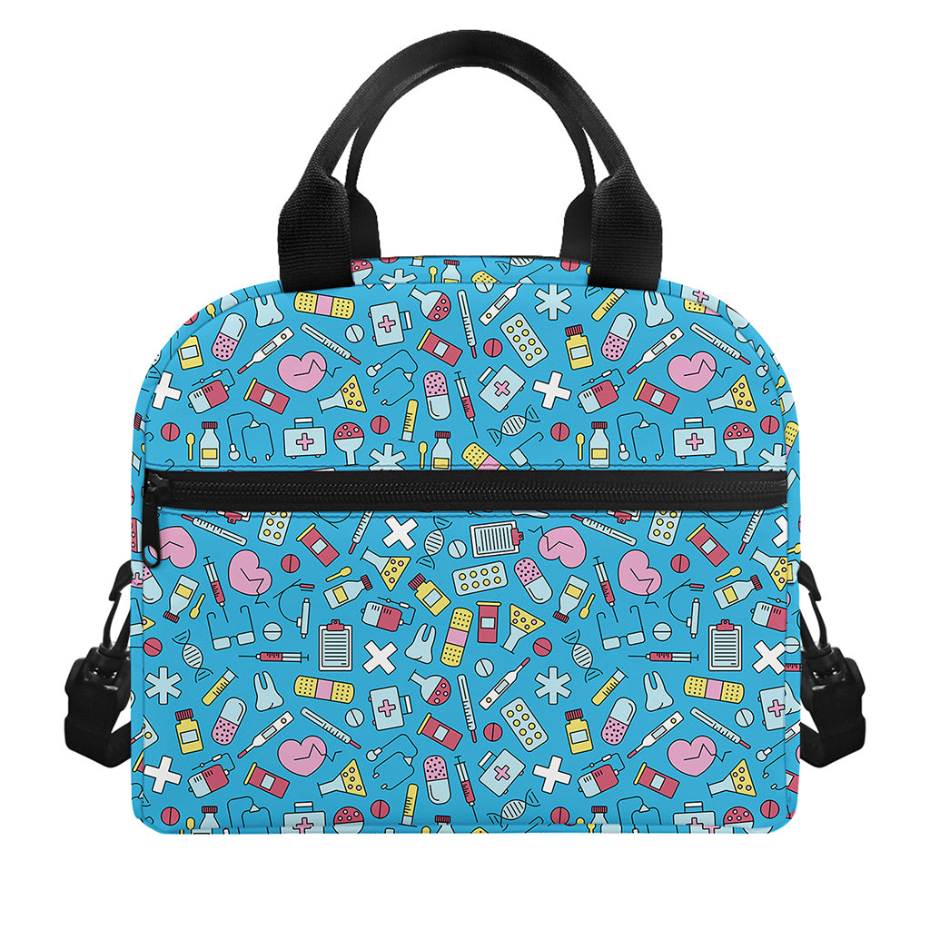 Cute Medical Pattern Print Insulated Lunch Bag