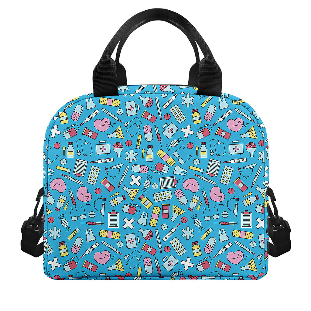 Cute Medical Pattern Print Insulated Lunch Bag