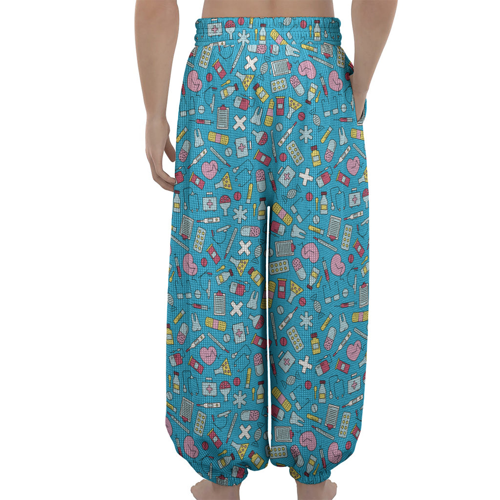 Cute Medical Pattern Print Lantern Pants