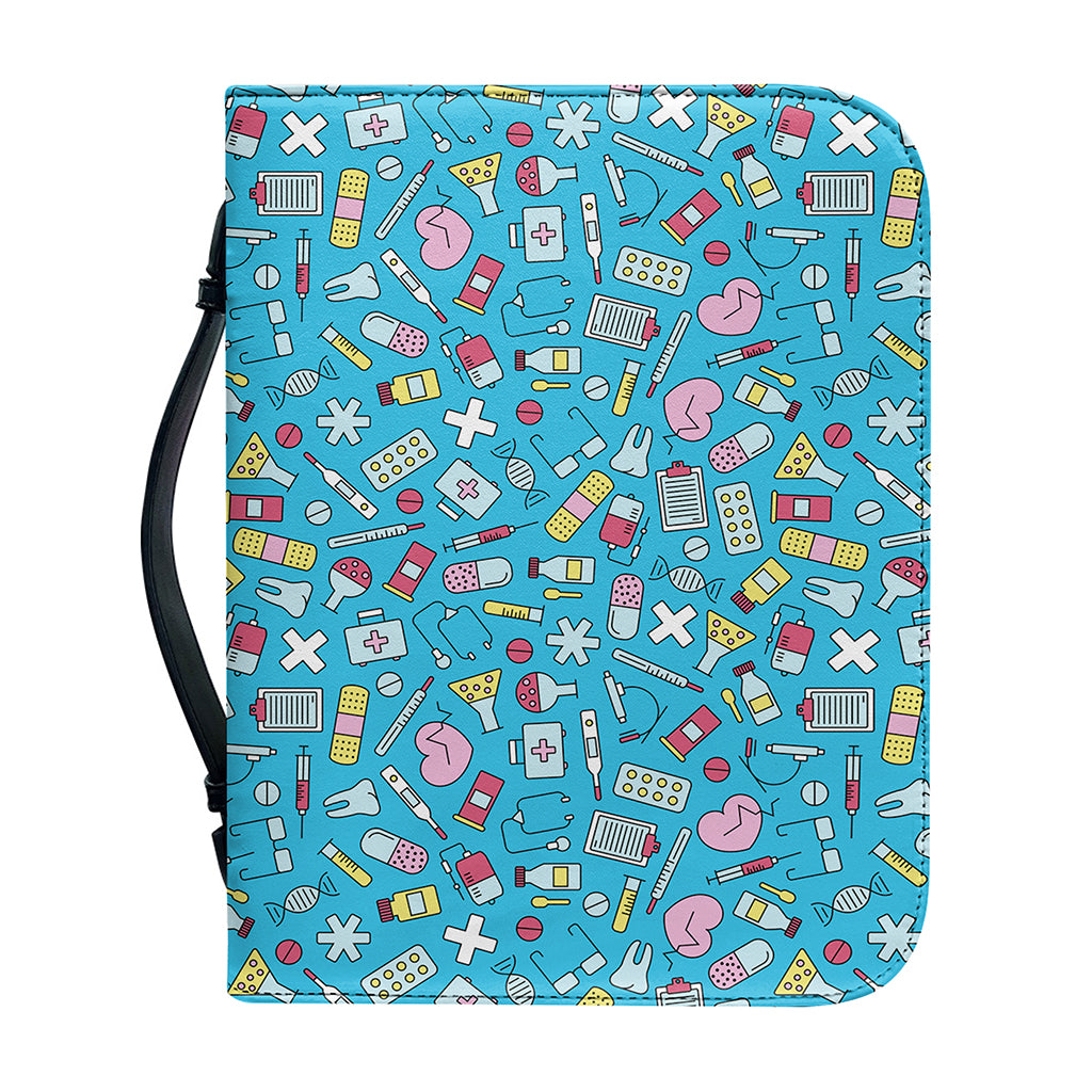 Cute Medical Pattern Print Leather Bible Cover