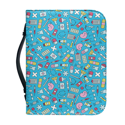 Cute Medical Pattern Print Leather Bible Cover