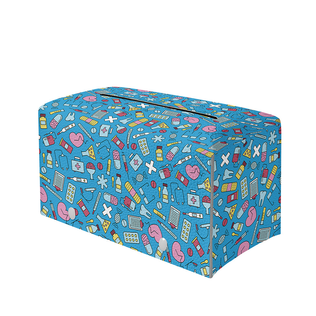 Cute Medical Pattern Print Leather Tissue Box Cover