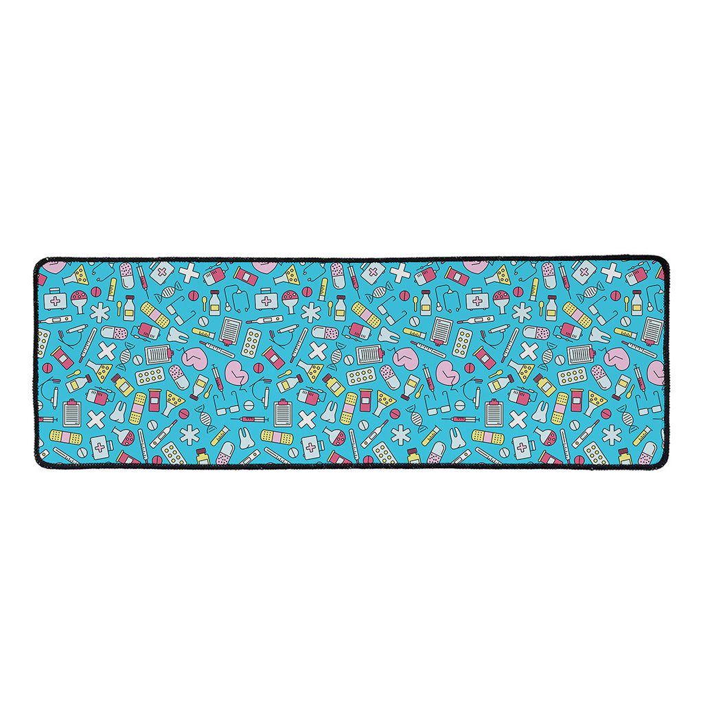 Cute Medical Pattern Print Long Kitchen Mat