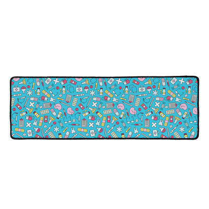 Cute Medical Pattern Print Long Kitchen Mat