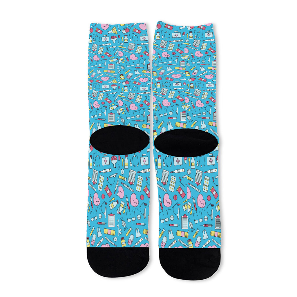Cute Medical Pattern Print Long Socks