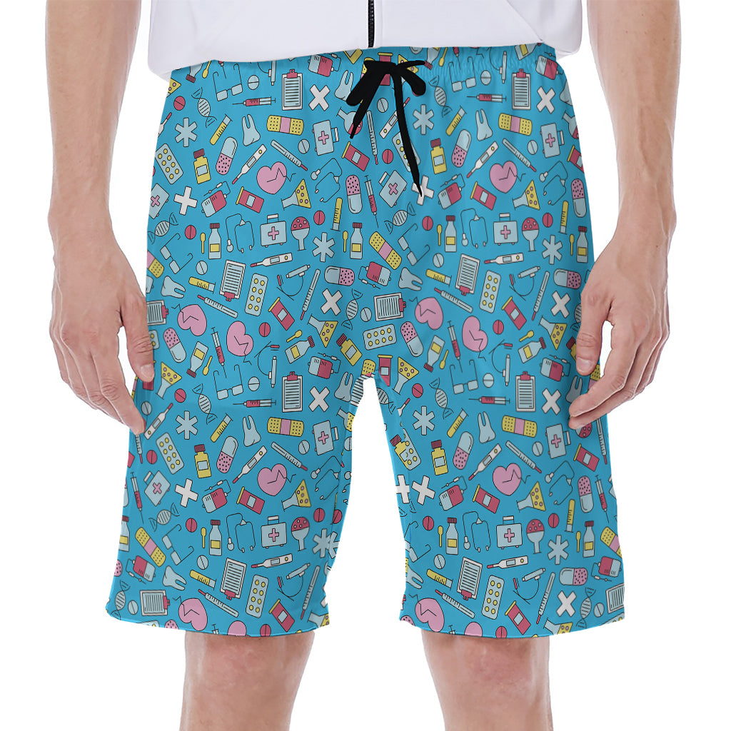 Cute Medical Pattern Print Men's Beach Shorts