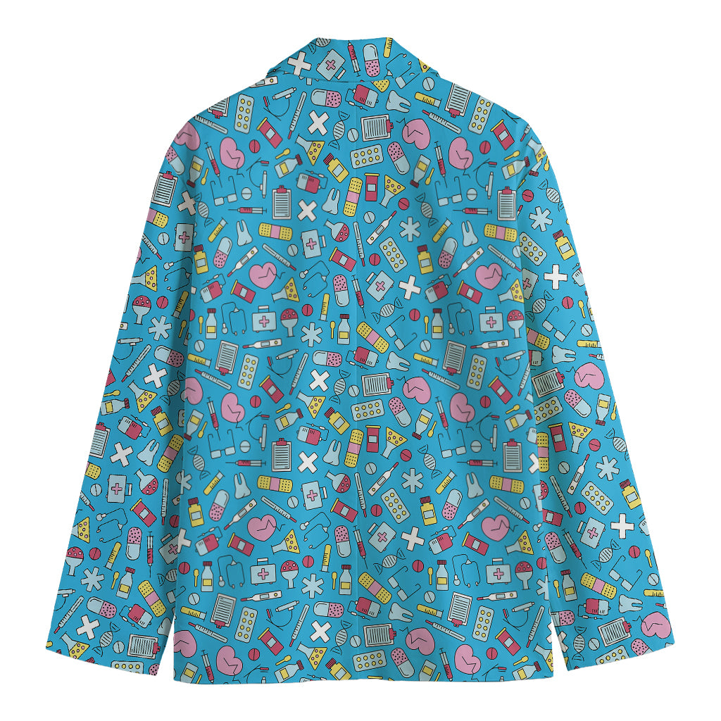 Cute Medical Pattern Print Men's Blazer
