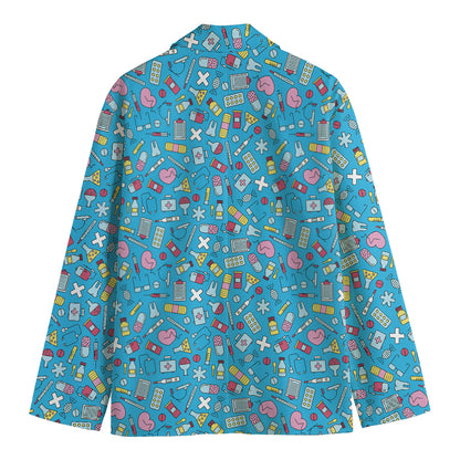 Cute Medical Pattern Print Men's Blazer