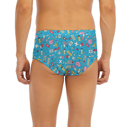 Cute Medical Pattern Print Men's Briefs