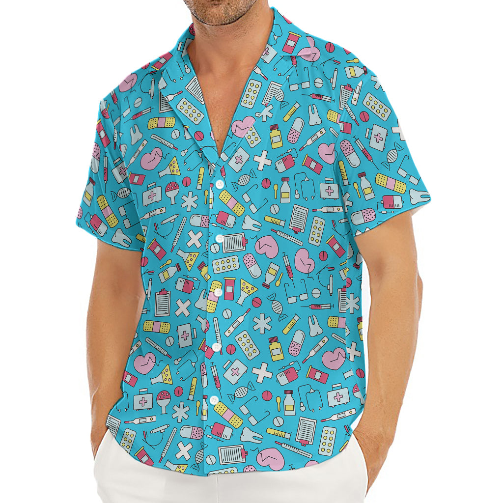 Cute Medical Pattern Print Men's Deep V-Neck Shirt