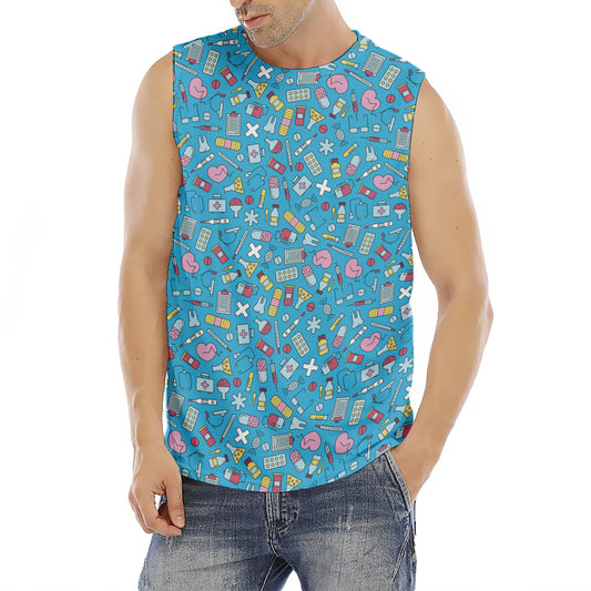 Cute Medical Pattern Print Men's Fitness Tank Top