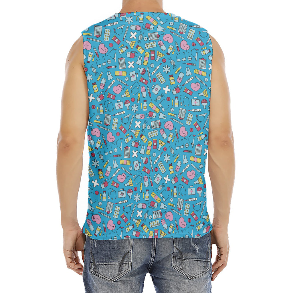 Cute Medical Pattern Print Men's Fitness Tank Top