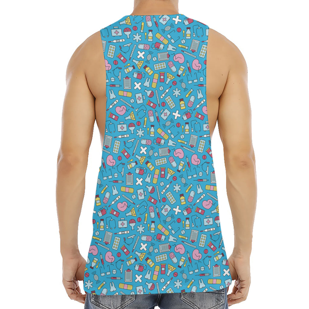 Cute Medical Pattern Print Men's Muscle Tank Top