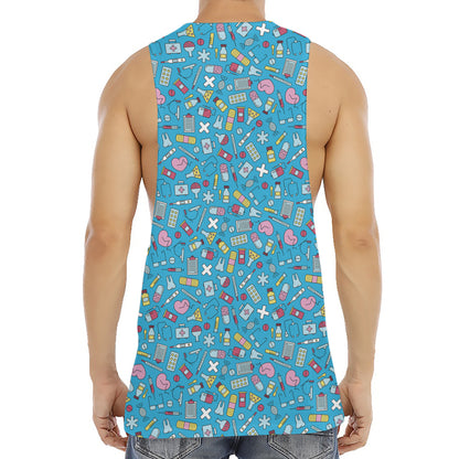 Cute Medical Pattern Print Men's Muscle Tank Top