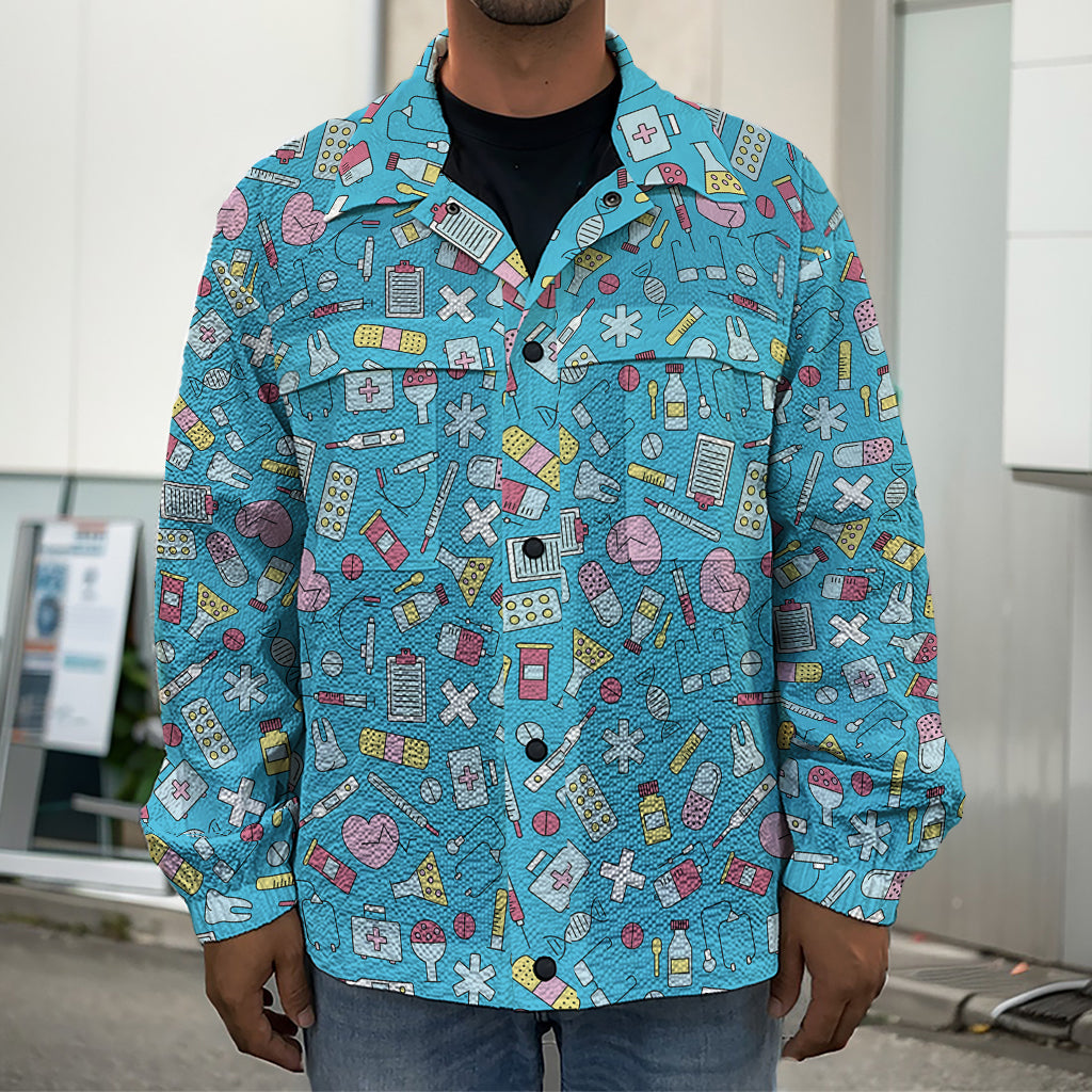 Cute Medical Pattern Print Men's Shirt Jacket
