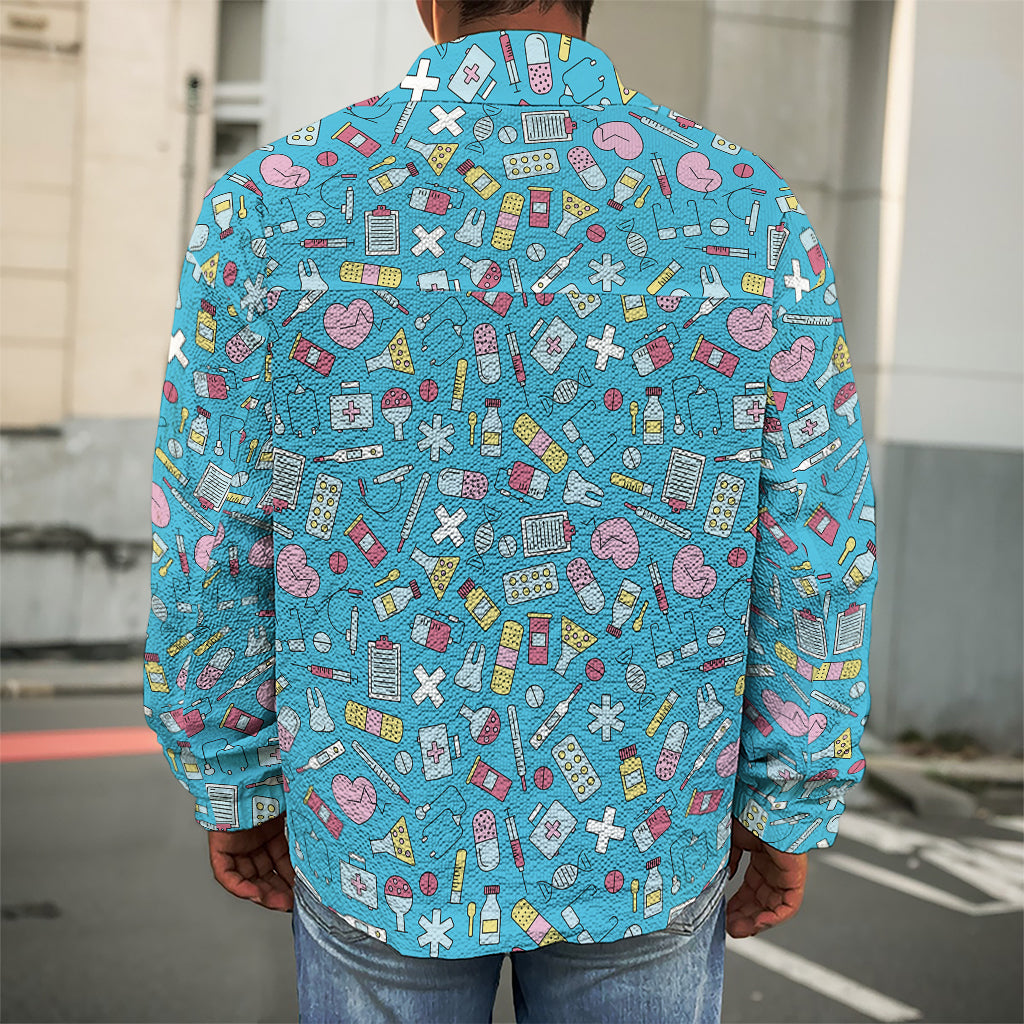 Cute Medical Pattern Print Men's Shirt Jacket