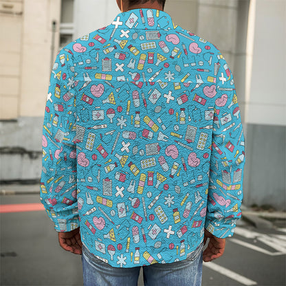 Cute Medical Pattern Print Men's Shirt Jacket