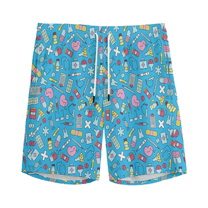 Cute Medical Pattern Print Men's Sports Shorts