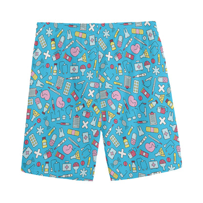 Cute Medical Pattern Print Men's Sports Shorts
