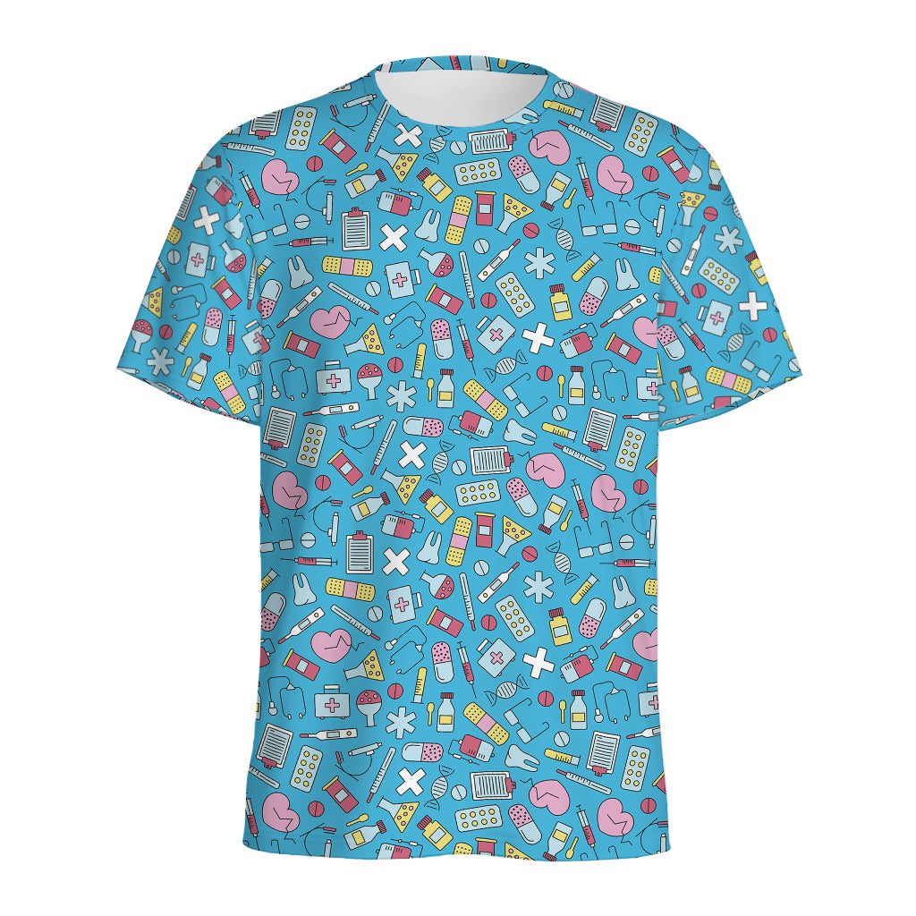 Cute Medical Pattern Print Men's Sports T-Shirt