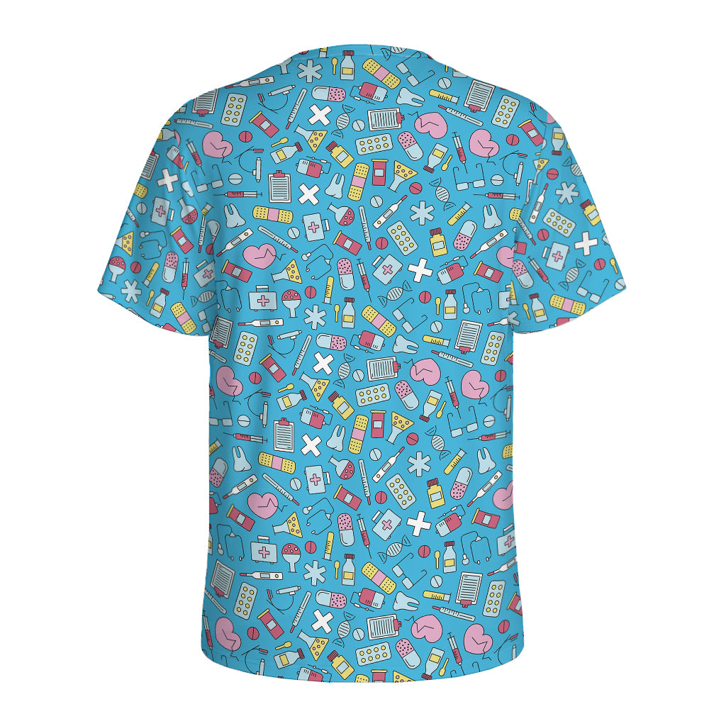 Cute Medical Pattern Print Men's Sports T-Shirt