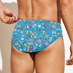 Cute Medical Pattern Print Men's Swim Briefs