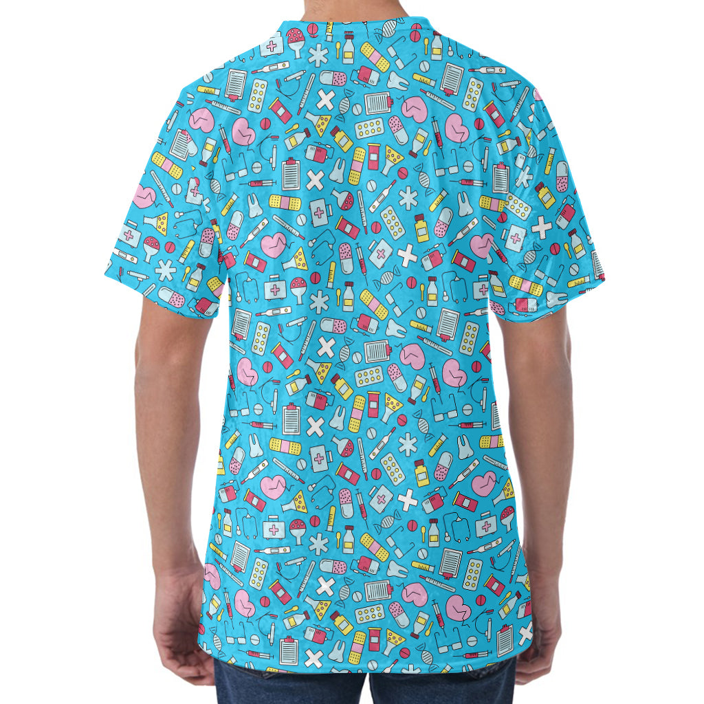 Cute Medical Pattern Print Men's Velvet T-Shirt