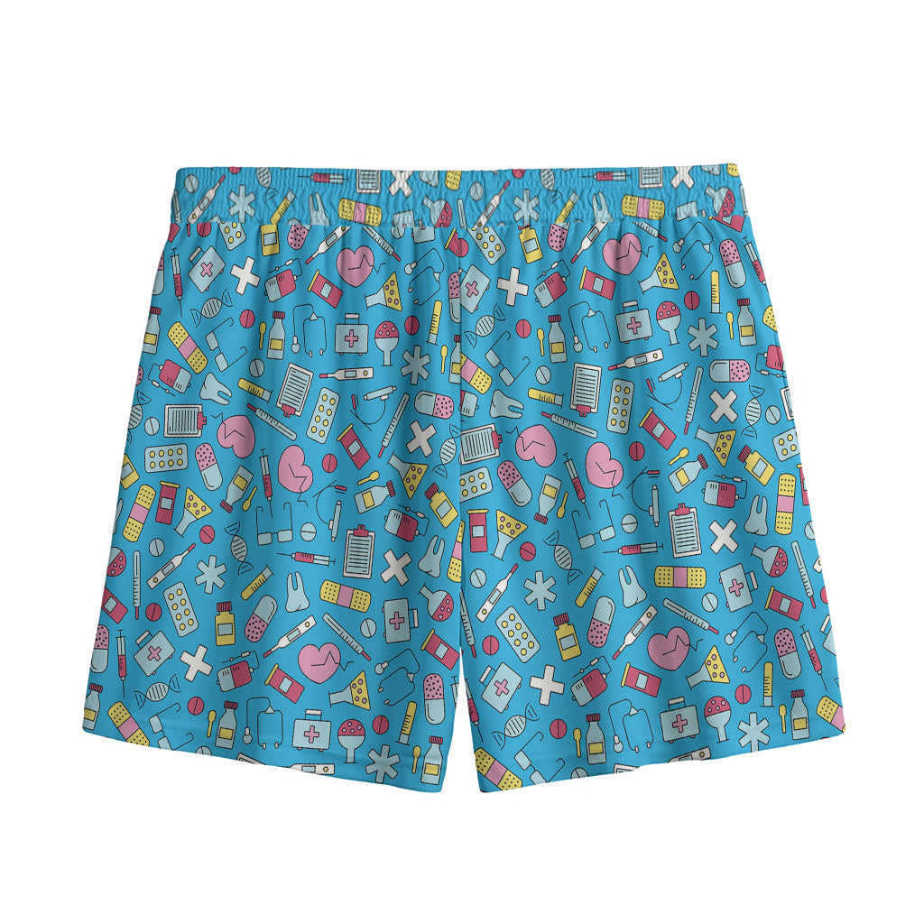 Cute Medical Pattern Print Mesh Shorts