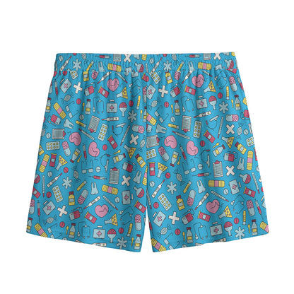 Cute Medical Pattern Print Mesh Shorts