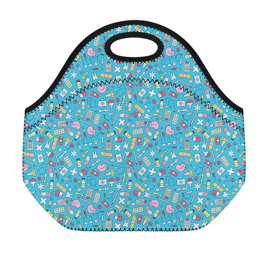Cute Medical Pattern Print Neoprene Lunch Bag