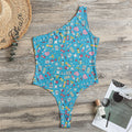 Cute Medical Pattern Print One Shoulder Bodysuit