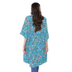 Cute Medical Pattern Print Open Front Beach Cover Up
