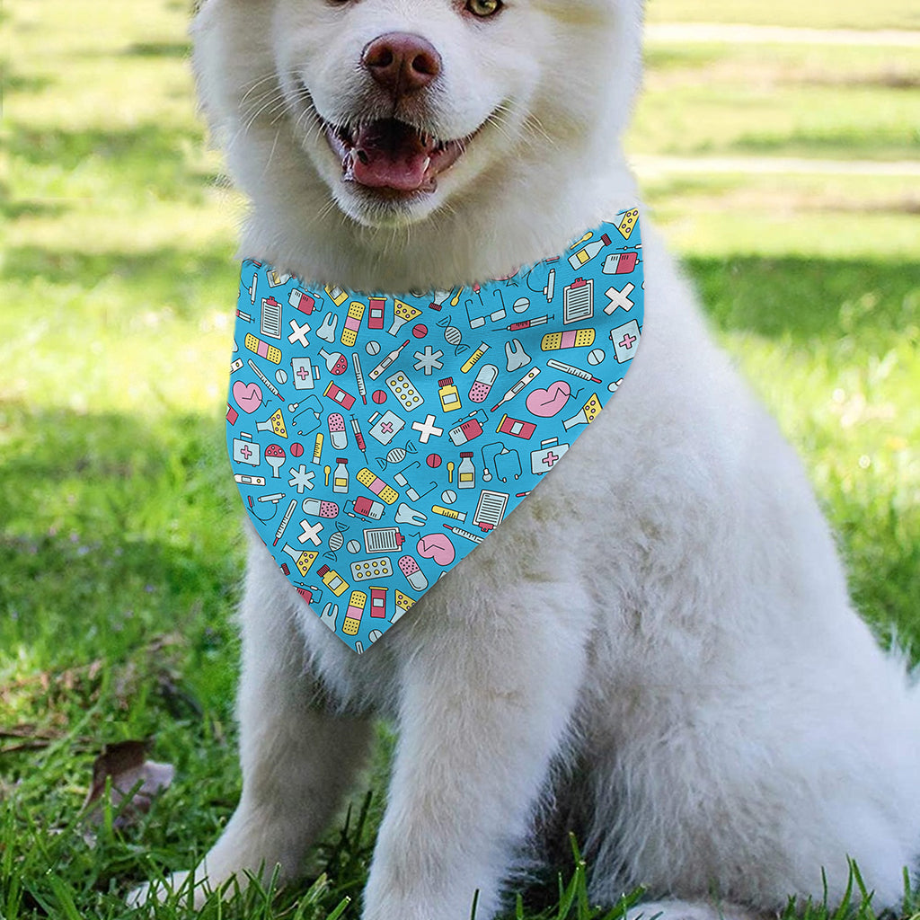 Cute Medical Pattern Print Over The Collar Dog Bandana