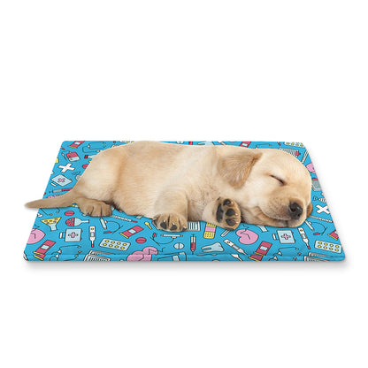 Cute Medical Pattern Print Pet Cooling Mat Cover