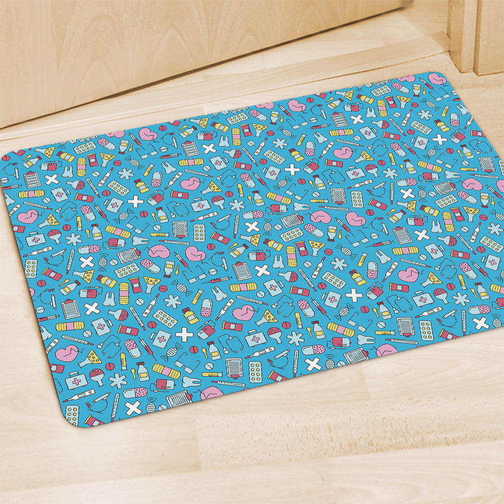 Cute Medical Pattern Print Polyester Doormat