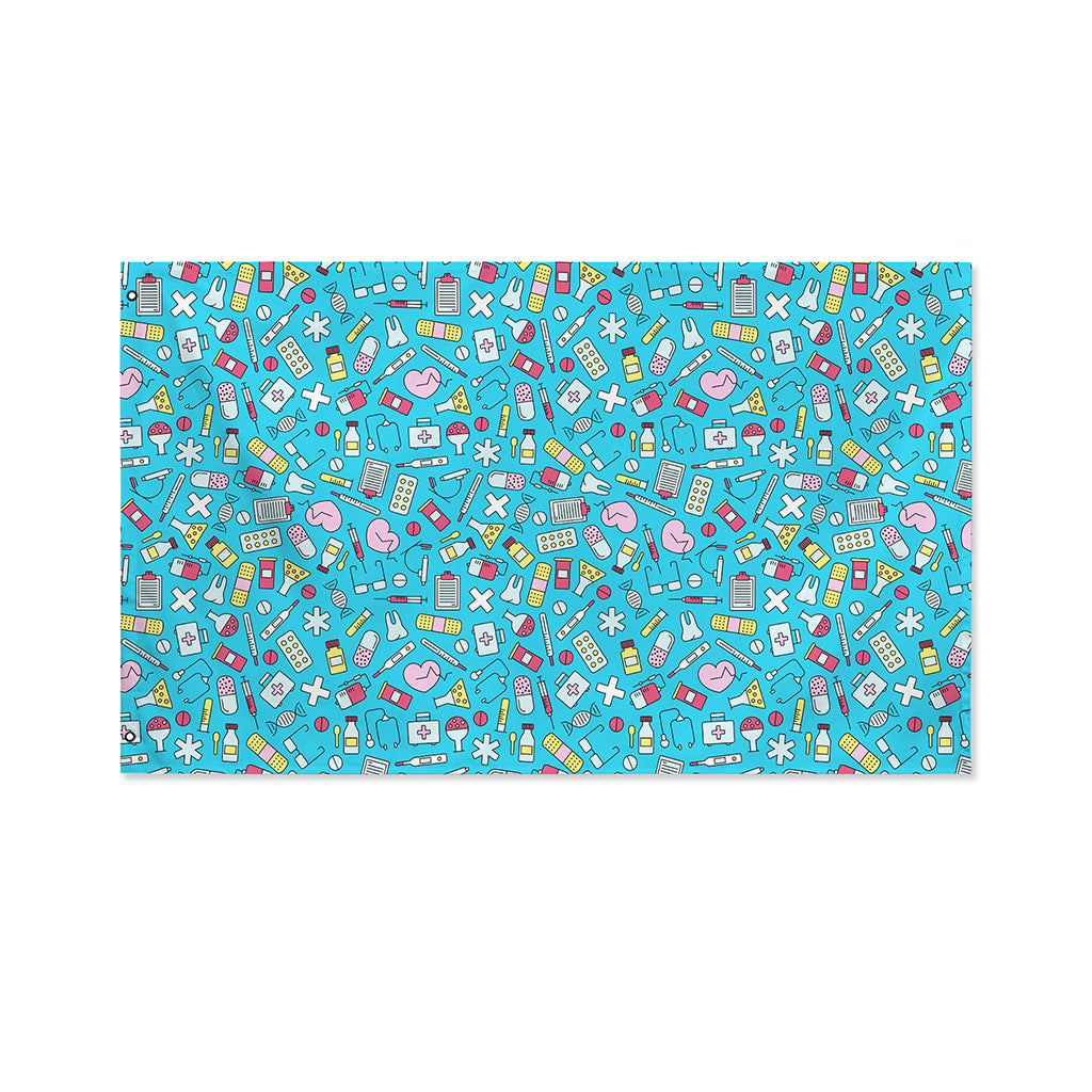 Cute Medical Pattern Print Polyester Flag