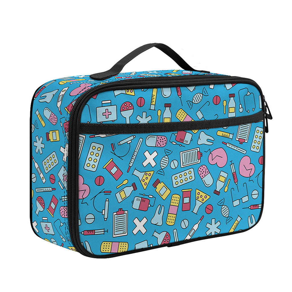 Cute Medical Pattern Print Portable Lunch Bag