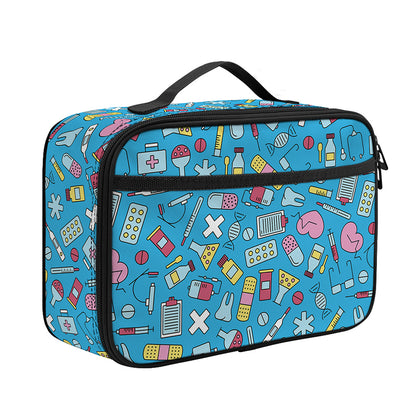 Cute Medical Pattern Print Portable Lunch Bag