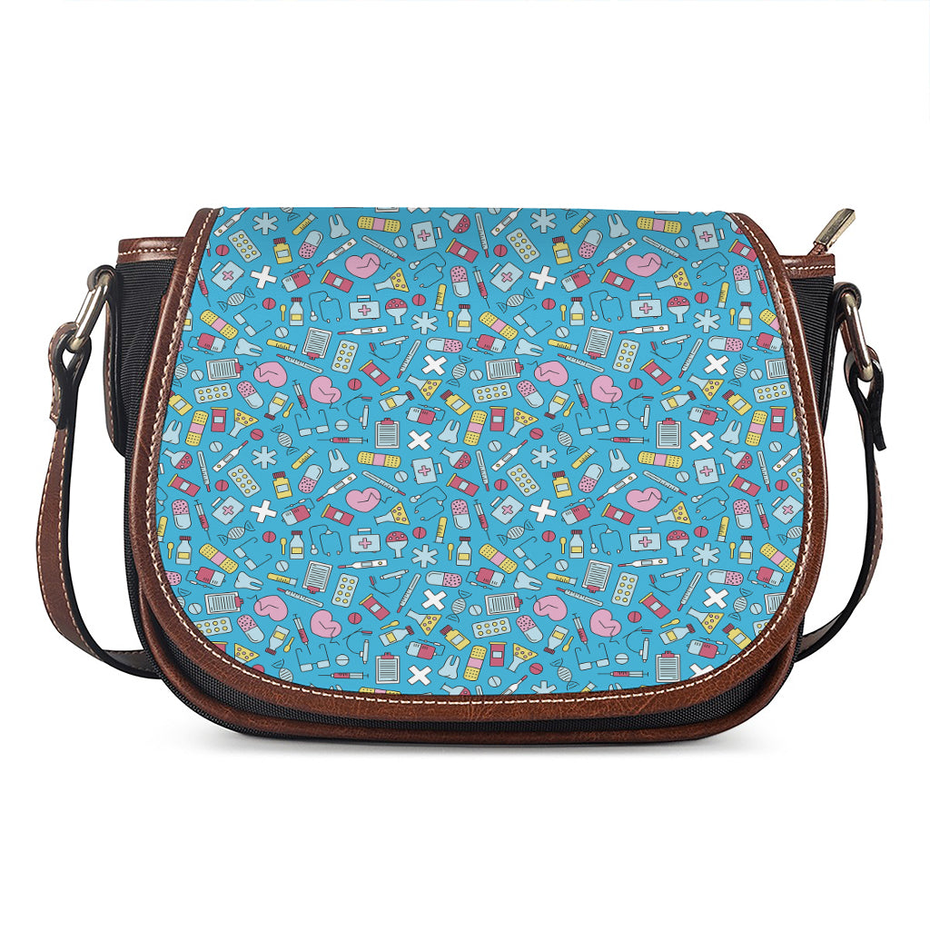 Cute Medical Pattern Print Saddle Bag