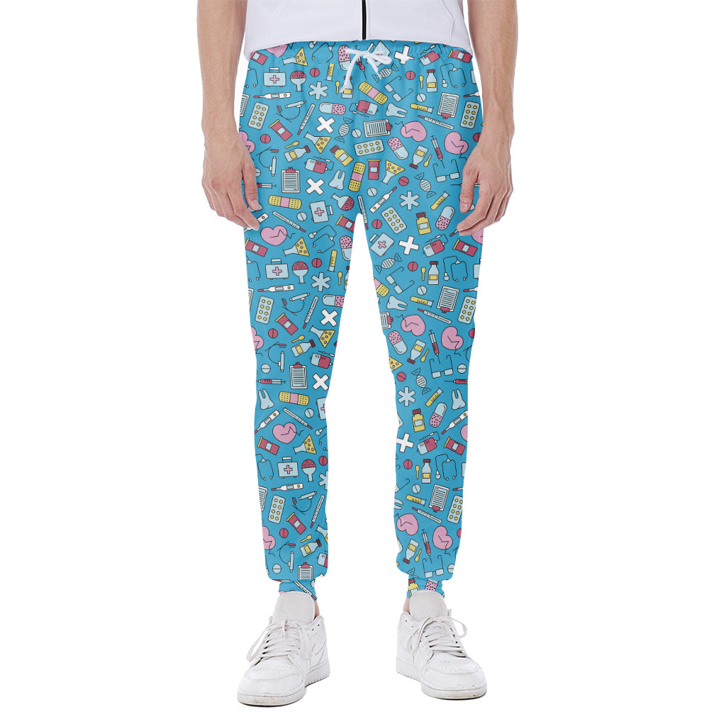 Cute Medical Pattern Print Scuba Joggers