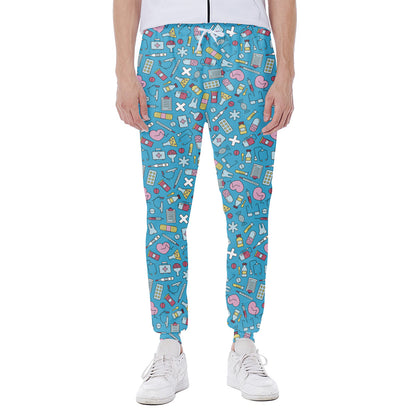 Cute Medical Pattern Print Scuba Joggers
